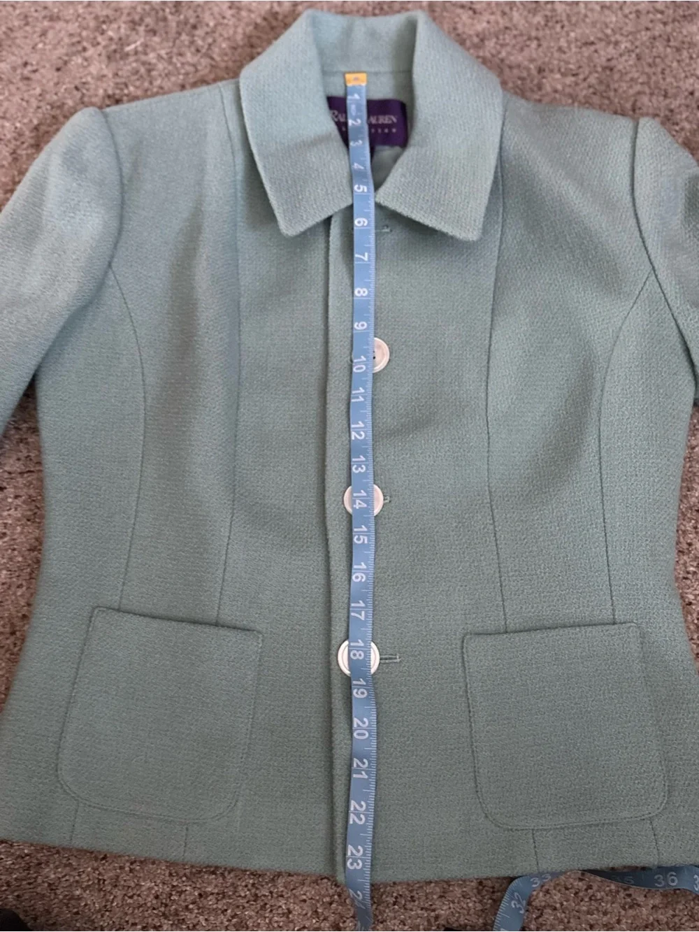 Ralph Lauren Purple Label Women's Mint Tailored Button-Front Blazer Size 8 - Picture 15 of 16